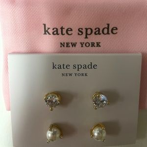 Kate Spade set of two pearl and stone earrings new